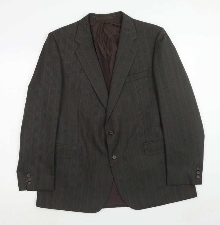 Westbury Mens Grey Striped Polyester Jacket Suit Jacket Size 44 Regular