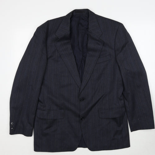 Marks and Spencer Mens Grey Striped Polyester Jacket Suit Jacket Size 40 Regular