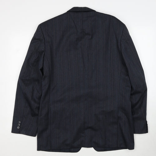 Marks and Spencer Mens Grey Striped Polyester Jacket Suit Jacket Size 40 Regular