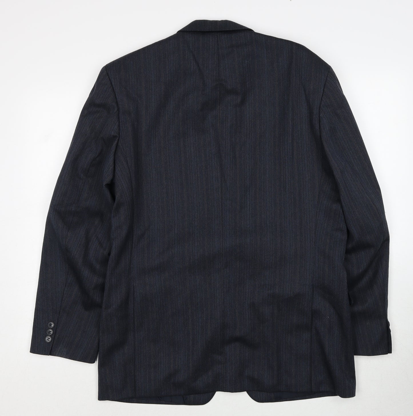 Marks and Spencer Mens Grey Striped Polyester Jacket Suit Jacket Size 40 Regular