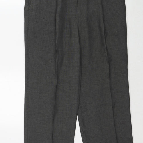 Kurt Muller Mens Grey Polyester Dress Pants Trousers Size 34 in Regular Zip