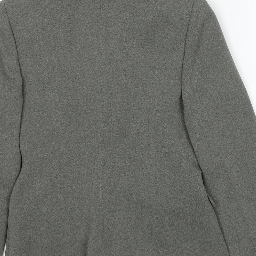 Perletti Milano Womens Grey Viscose Jacket Suit Jacket Size 8 - Shoulder Pads