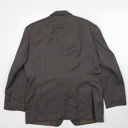 Marks and Spencer Mens Brown Striped Polyester Jacket Suit Jacket Size 44 Regular