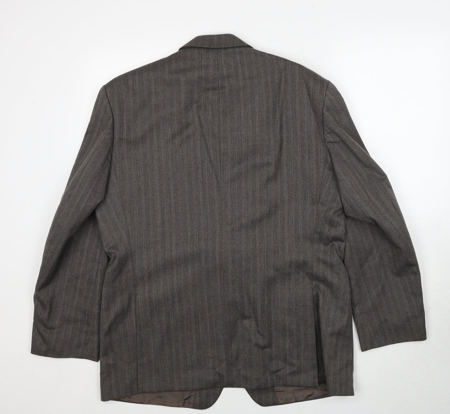 Marks and Spencer Mens Brown Striped Polyester Jacket Suit Jacket Size 44 Regular