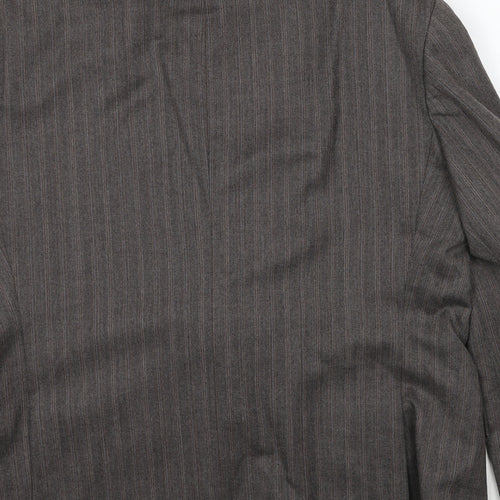 Marks and Spencer Mens Brown Striped Polyester Jacket Suit Jacket Size 44 Regular