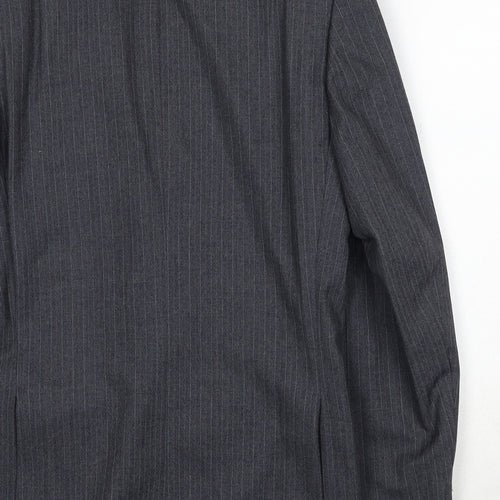 Hepworths Mens Grey Striped Wool Jacket Suit Jacket Size 38 Regular