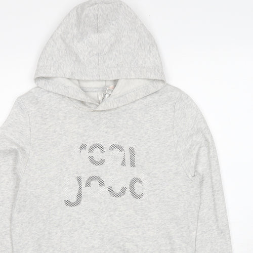 DECATHLON Womens Grey Cotton Pullover Hoodie Size M Pullover
