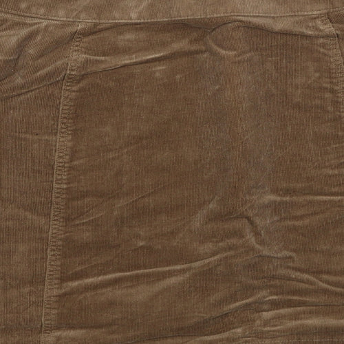 Uniqlo Womens Brown Cotton A-Line Skirt Size 26 in Button