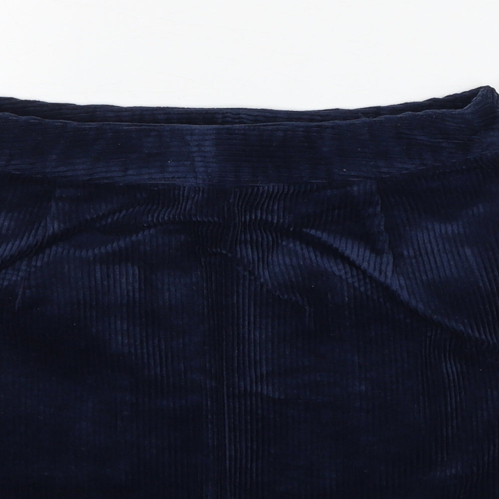 FOREVER 21 Womens Blue Cotton A-Line Skirt Size S Zip