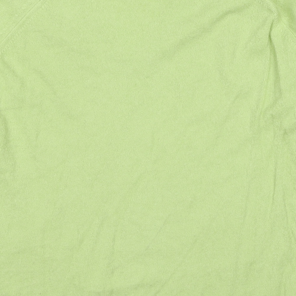 Marks and Spencer Womens Green V-Neck Acrylic Pullover Jumper Size 14
