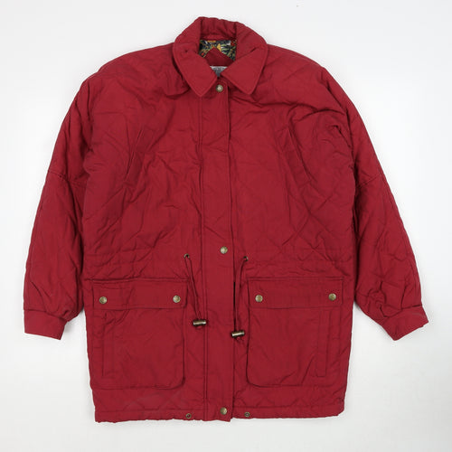 Curent Seen Womens Red Quilted Jacket Size S Zip