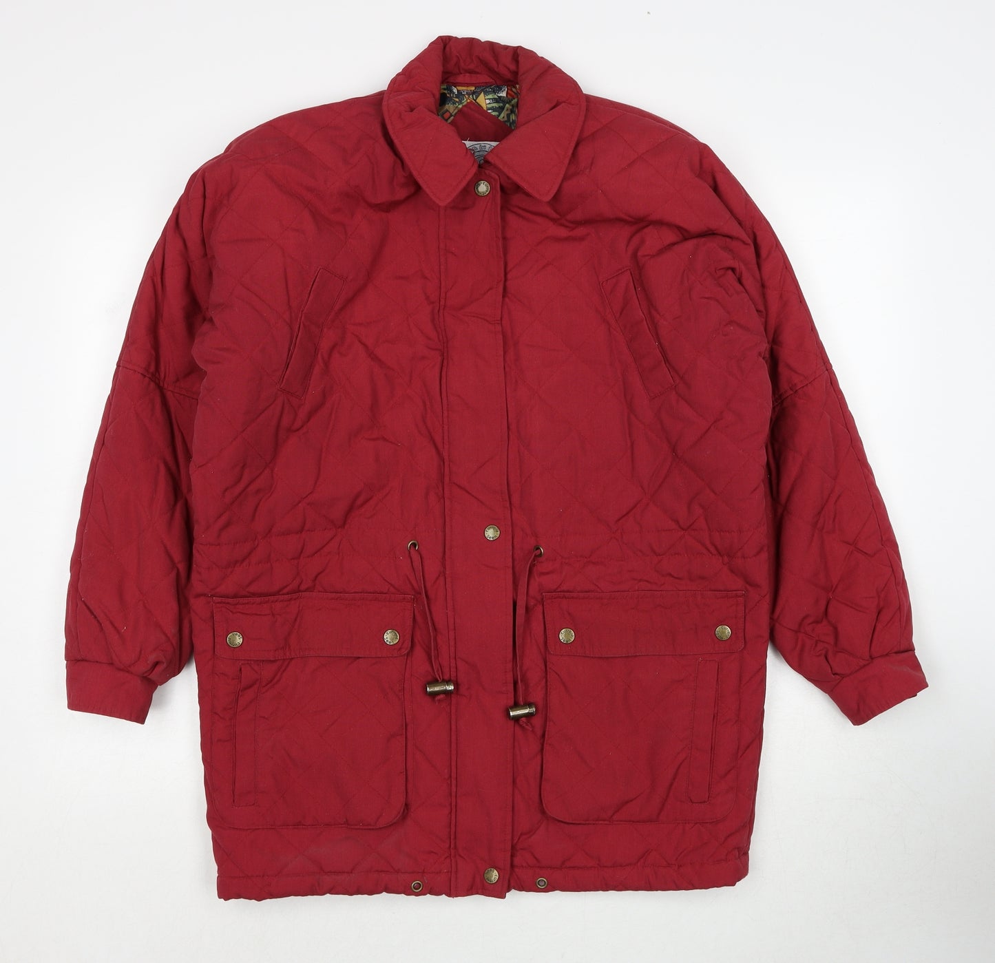 Curent Seen Womens Red Quilted Jacket Size S Zip