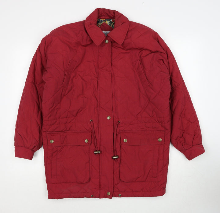 Curent Seen Womens Red Quilted Jacket Size S Zip
