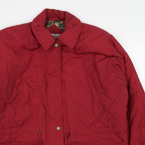 Curent Seen Womens Red Quilted Jacket Size S Zip