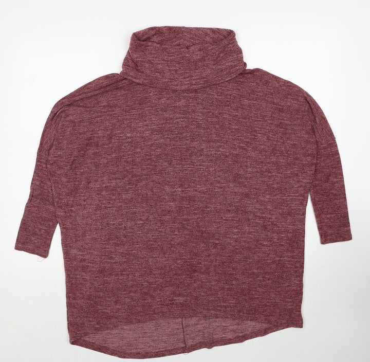 QED London Womens Red Roll Neck Viscose Pullover Jumper Size S