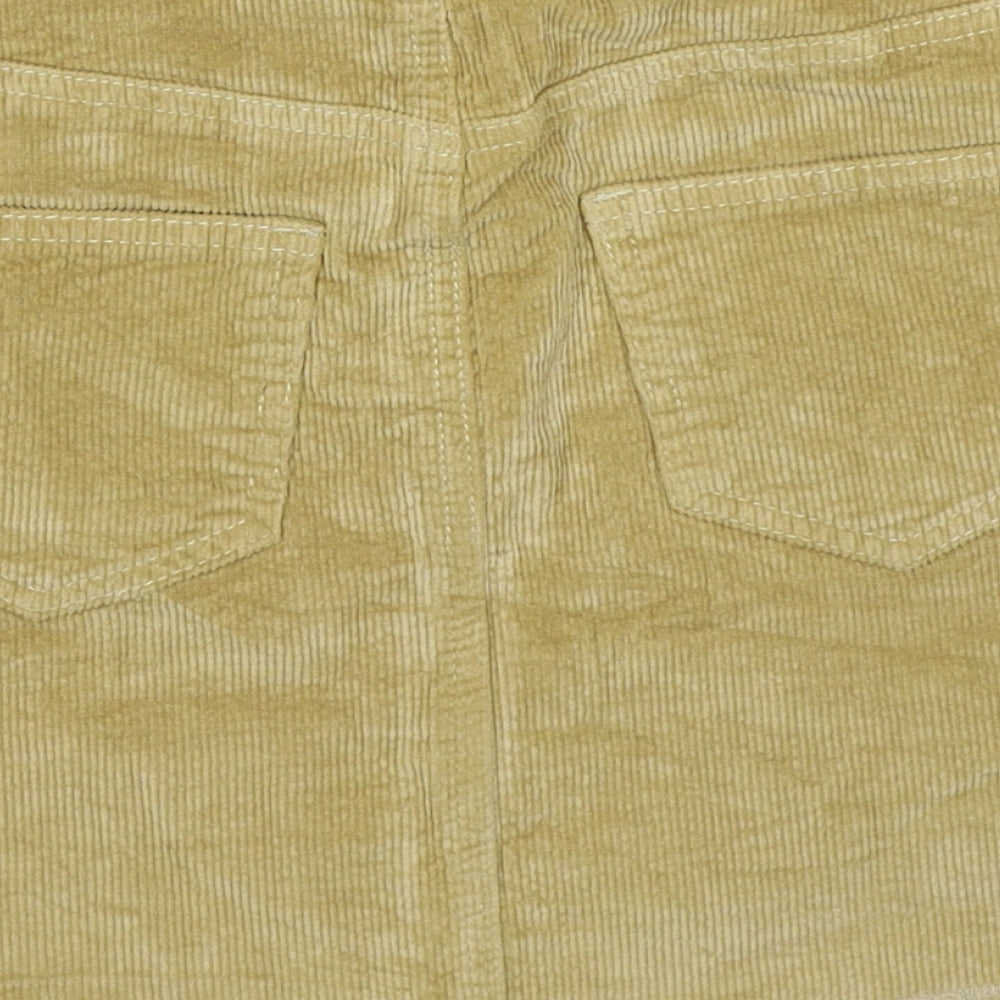 John Galt Womens Beige Cotton A-Line Skirt Size S Zip