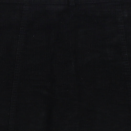 Cooperative Womens Black Cotton A-Line Skirt Size S Button