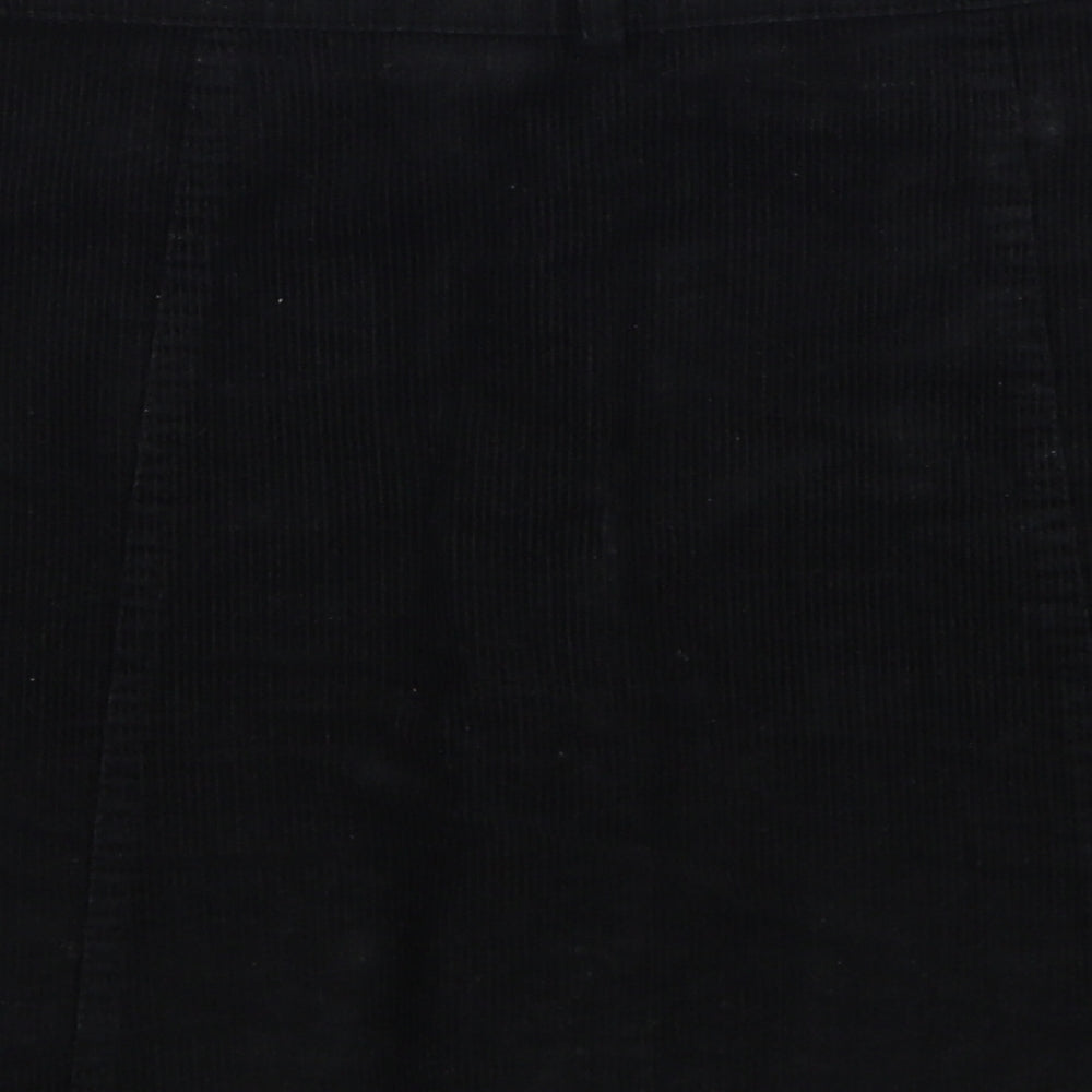 Cooperative Womens Black Cotton A-Line Skirt Size S Button