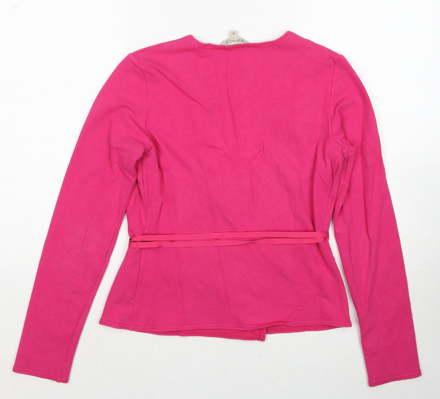 RW&CO Womens Pink Cotton Wrap Blouse Size M V-Neck