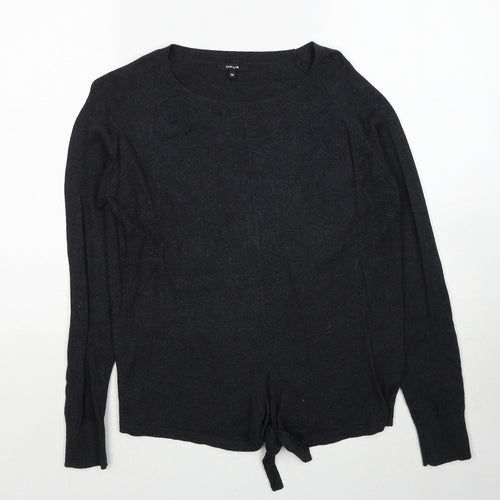 OPUS Womens Grey Round Neck Cotton Pullover Jumper Size 8