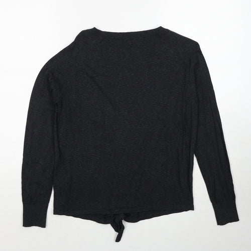 OPUS Womens Grey Round Neck Cotton Pullover Jumper Size 8