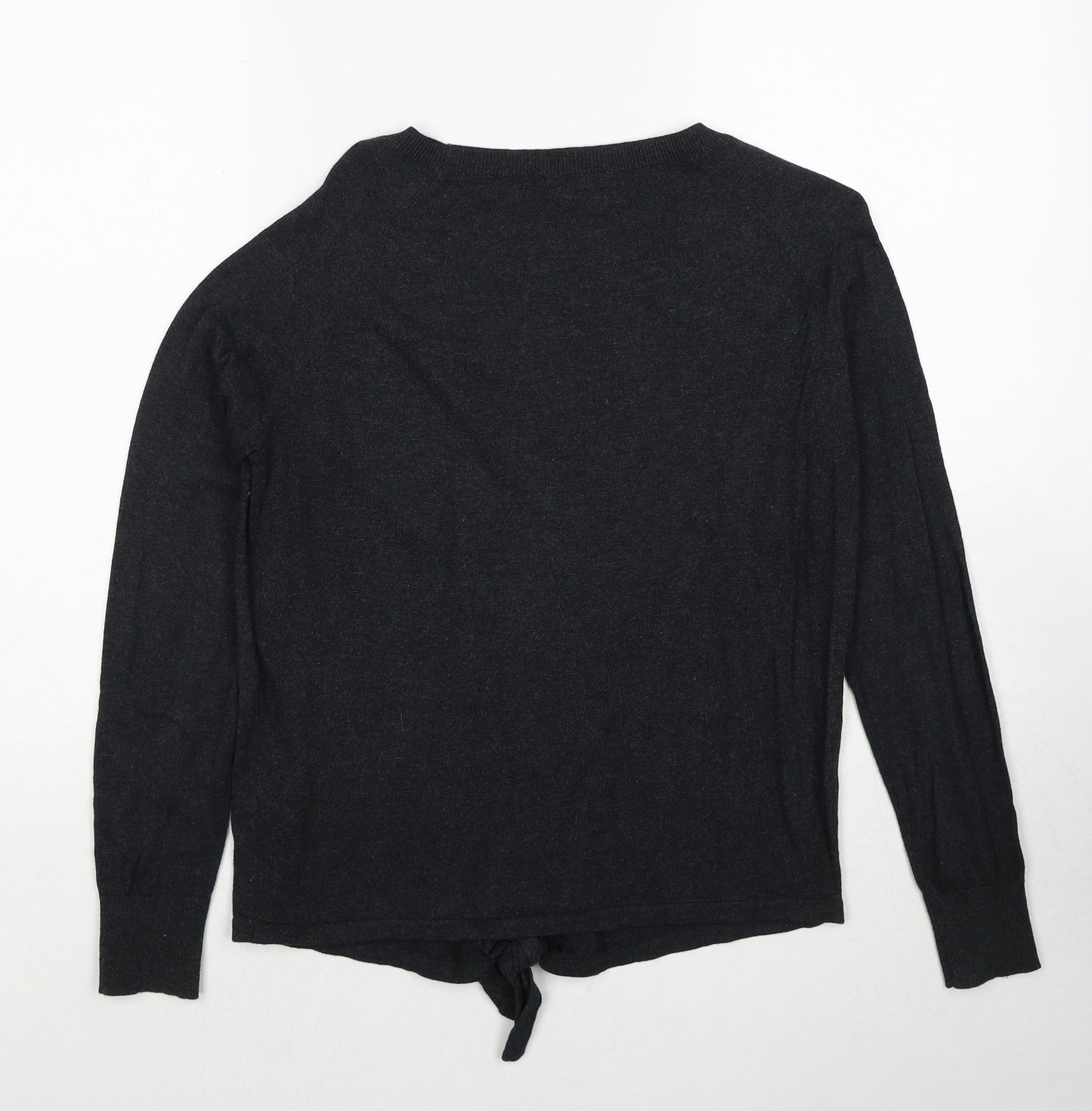 OPUS Womens Grey Round Neck Cotton Pullover Jumper Size 8