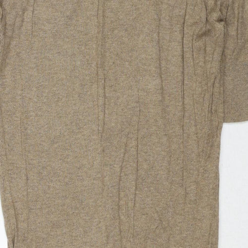 New Look Womens Beige V-Neck Cotton Cardigan Jumper Size 10
