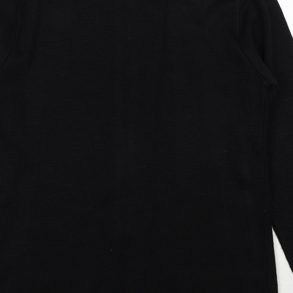 Bonmarché Womens Black Round Neck Acrylic Cardigan Jumper Size S