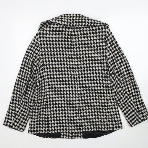 Mackays Womens Black Geometric Jacket Size 12 Button