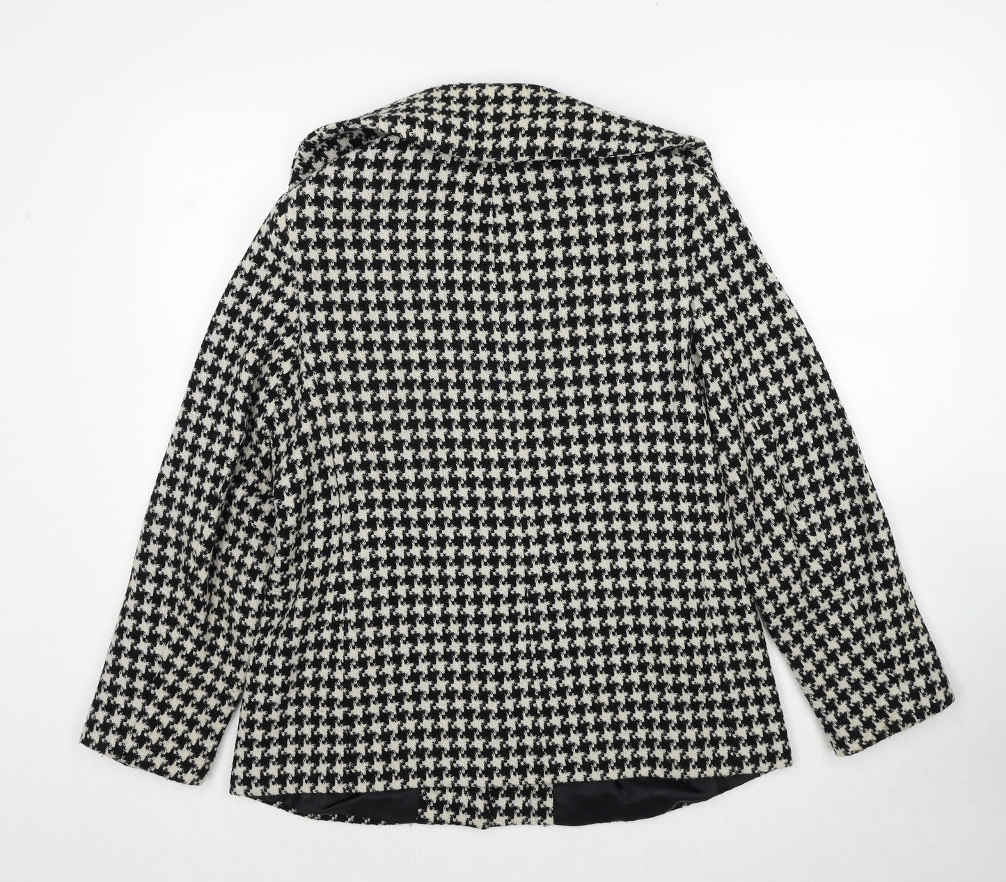 Mackays Womens Black Geometric Jacket Size 12 Button