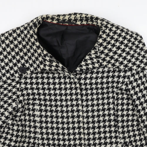 Mackays Womens Black Geometric Jacket Size 12 Button