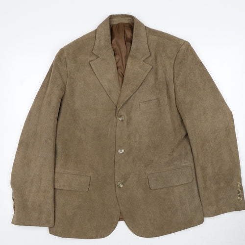 London Road Mens Brown Polyester Jacket Blazer Size 38 Regular
