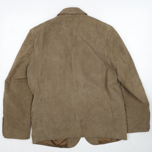 London Road Mens Brown Polyester Jacket Blazer Size 38 Regular