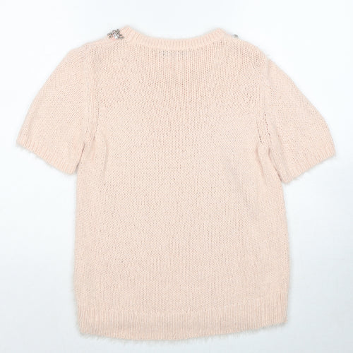 Dorothy Perkins Womens Pink Round Neck Acrylic Pullover Jumper Size 10