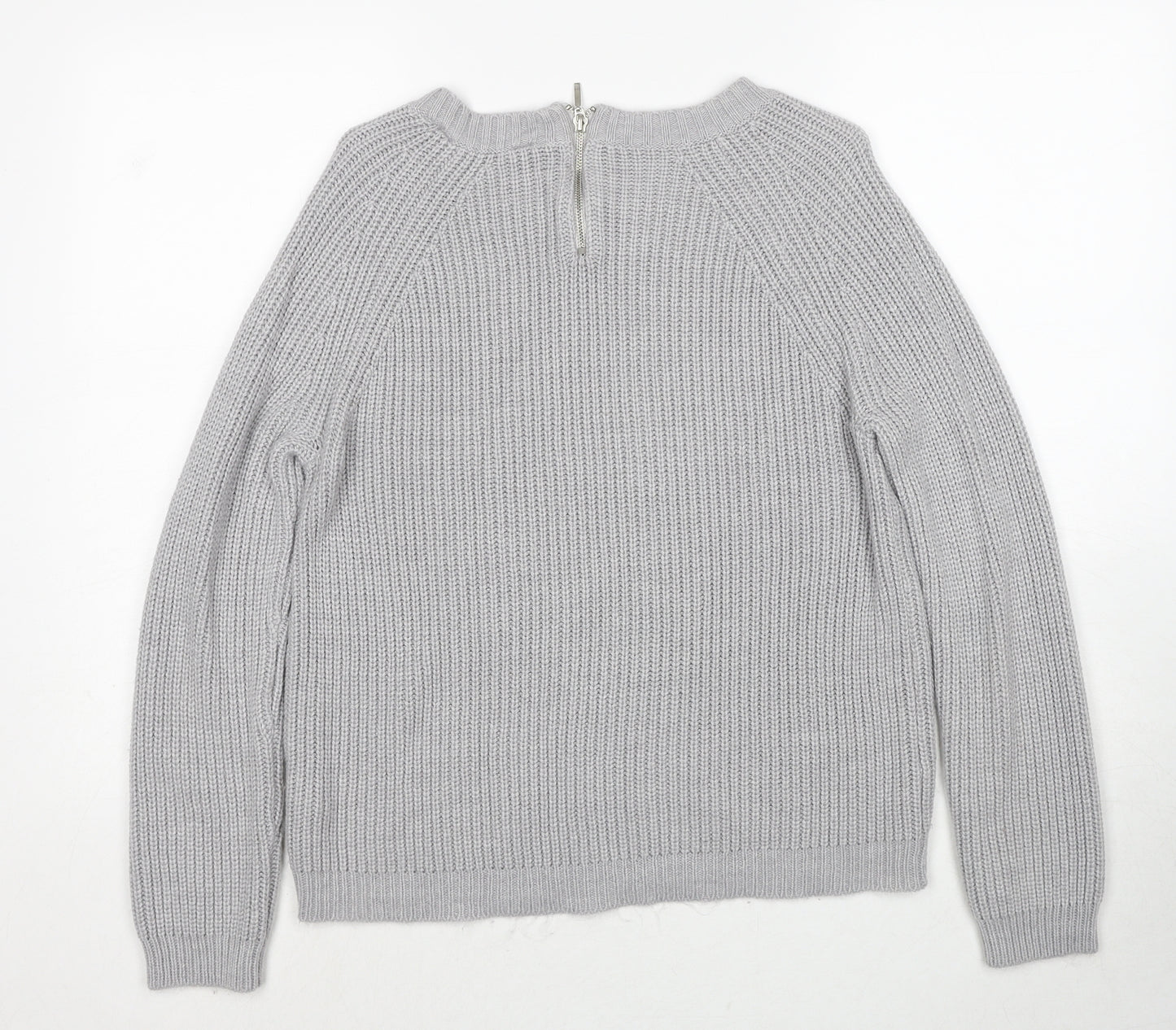 Dorothy Perkins Womens Grey Round Neck Acrylic Pullover Jumper Size 12