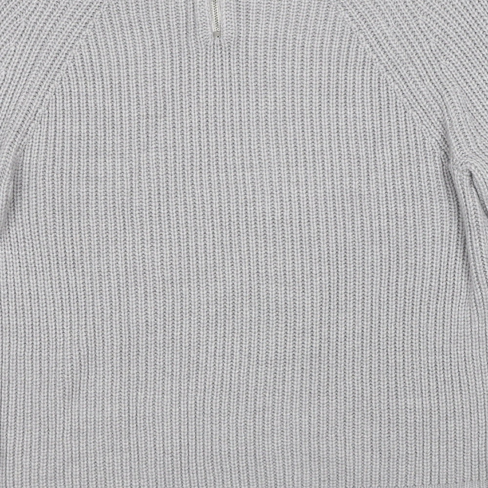 Dorothy Perkins Womens Grey Round Neck Acrylic Pullover Jumper Size 12