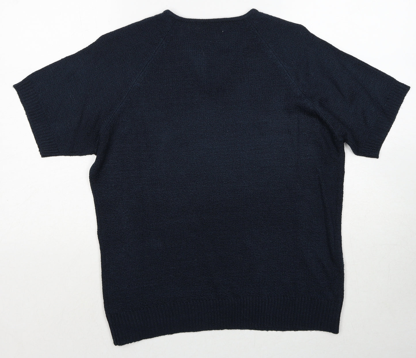 Bonmarché Womens Blue V-Neck Acrylic Pullover Jumper Size S
