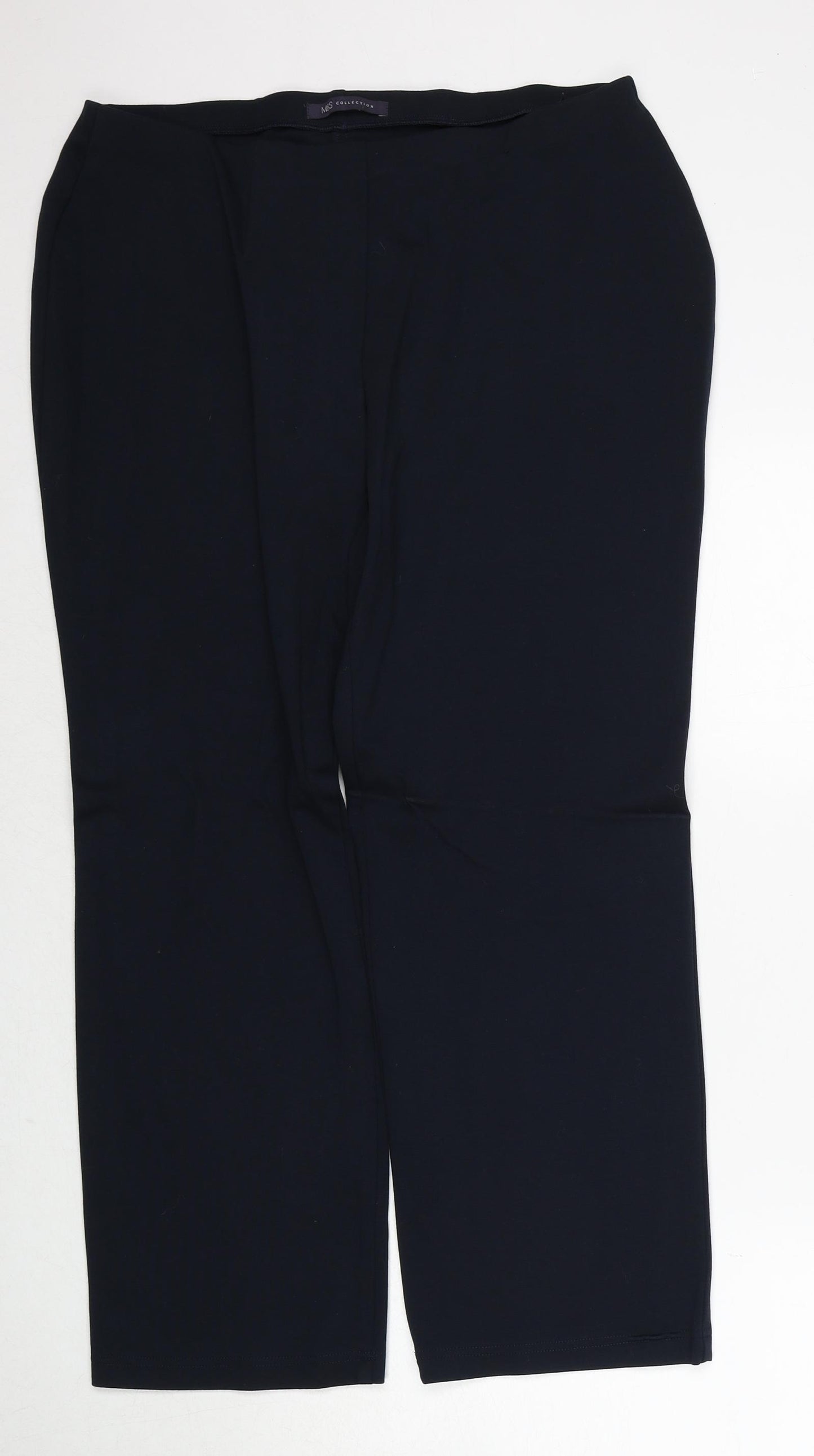 Marks and Spencer Womens Blue Viscose Trousers Size 14 Regular