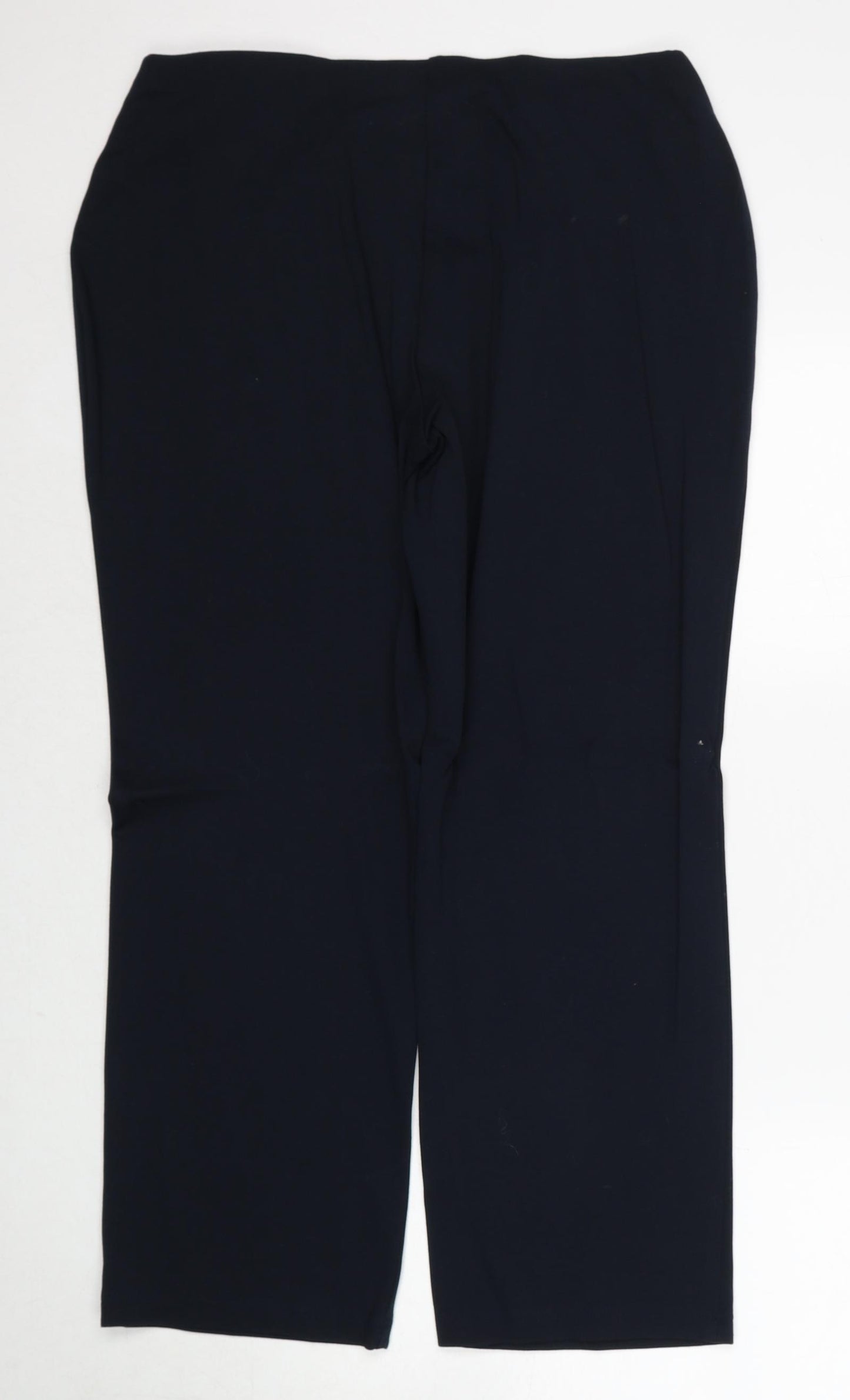 Marks and Spencer Womens Blue Viscose Trousers Size 14 Regular