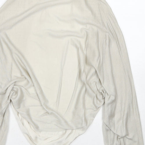Untold Womens Beige V-Neck Acrylic Shrug Jumper Size L