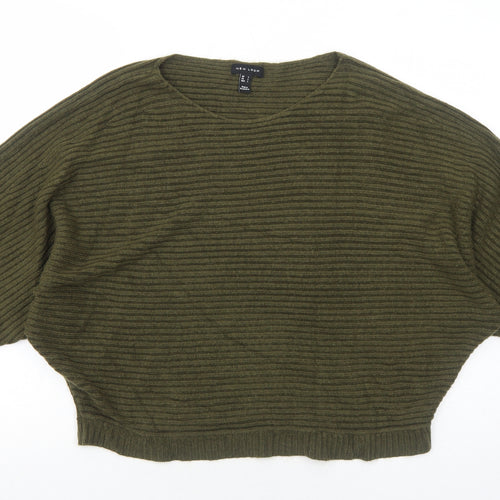 New Look Womens Green Round Neck Acrylic Pullover Jumper Size L