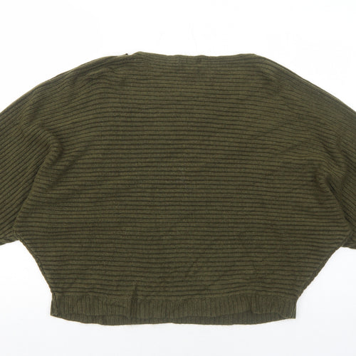 New Look Womens Green Round Neck Acrylic Pullover Jumper Size L