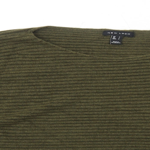 New Look Womens Green Round Neck Acrylic Pullover Jumper Size L