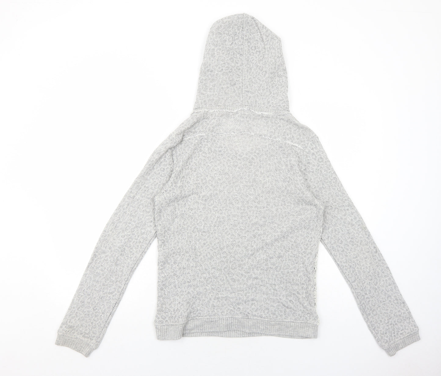 Jimmy Key Womens Grey Geometric Cotton Pullover Hoodie Size M Pullover