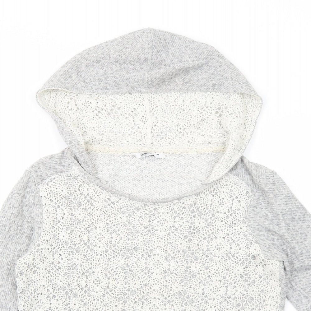 Jimmy Key Womens Grey Geometric Cotton Pullover Hoodie Size M Pullover