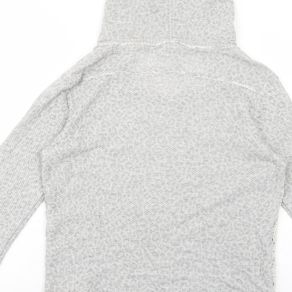 Jimmy Key Womens Grey Geometric Cotton Pullover Hoodie Size M Pullover