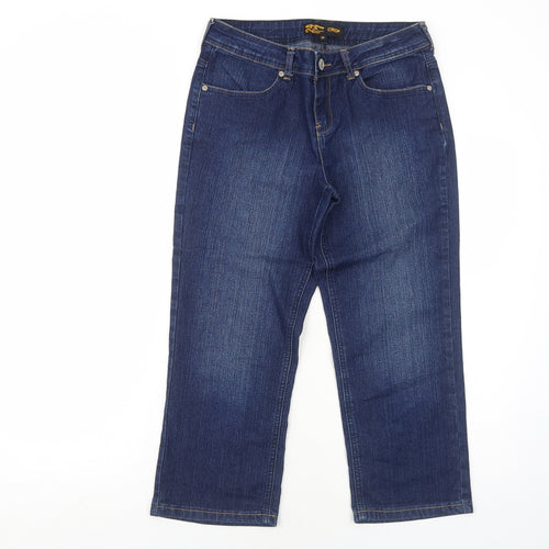 Denim 24/7 Womens Blue Cotton Straight Jeans Size 10 Regular Zip
