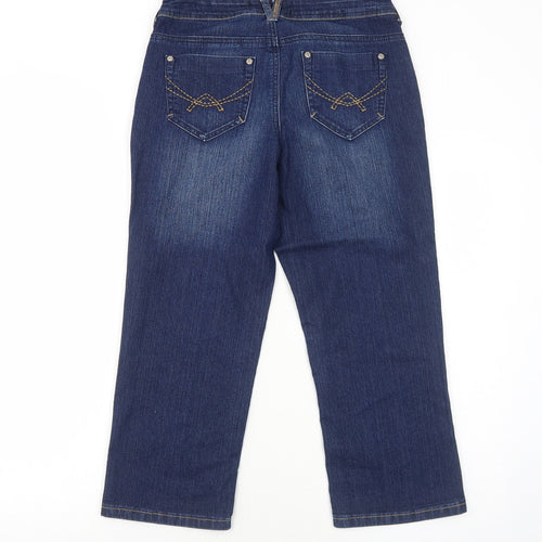 Denim 24/7 Womens Blue Cotton Straight Jeans Size 10 Regular Zip