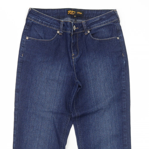Denim 24/7 Womens Blue Cotton Straight Jeans Size 10 Regular Zip