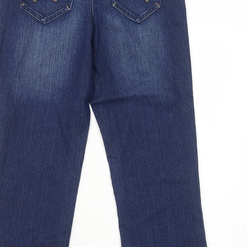 Denim 24/7 Womens Blue Cotton Straight Jeans Size 10 Regular Zip